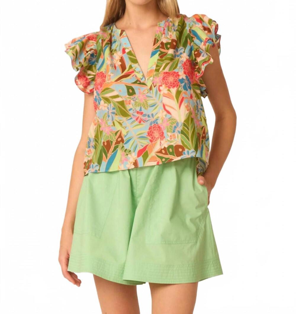 NEW GILNER FARRAR orla v neck blouse in amazonian